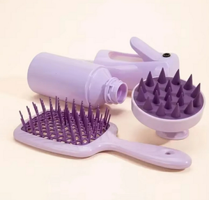 Pink Silicone Scalp Massage Combs Hair Brush