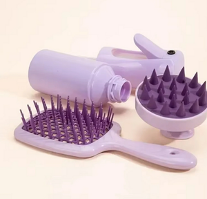 Pink Silicone Scalp Massage Combs Hair Brush