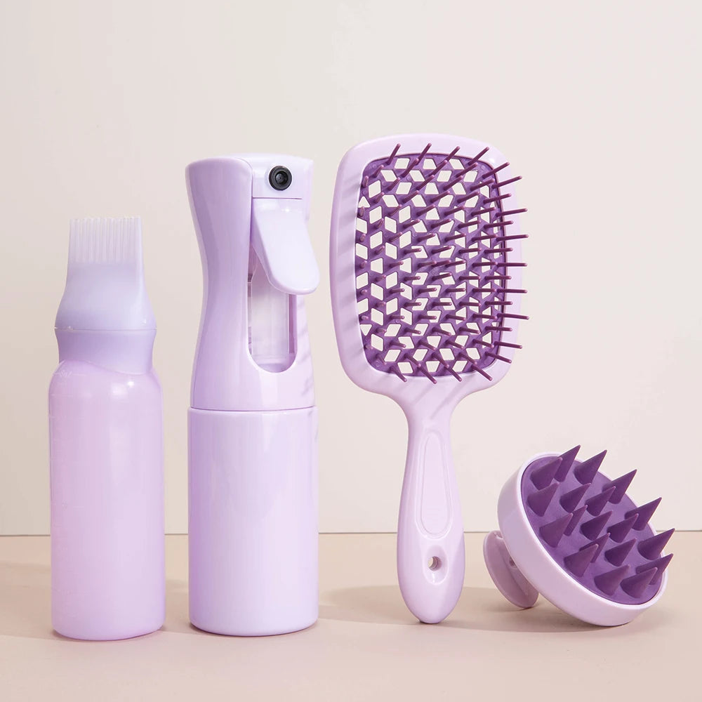 Pink Silicone Scalp Massage Combs Hair Brush