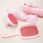 Load image into Gallery viewer, Pink Silicone Scalp Massage Combs Hair Brush
