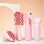 Load image into Gallery viewer, Pink Silicone Scalp Massage Combs Hair Brush
