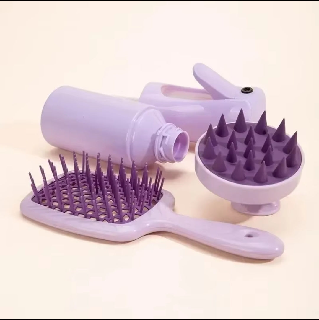 Pink Silicone Scalp Massage Combs Hair Brush